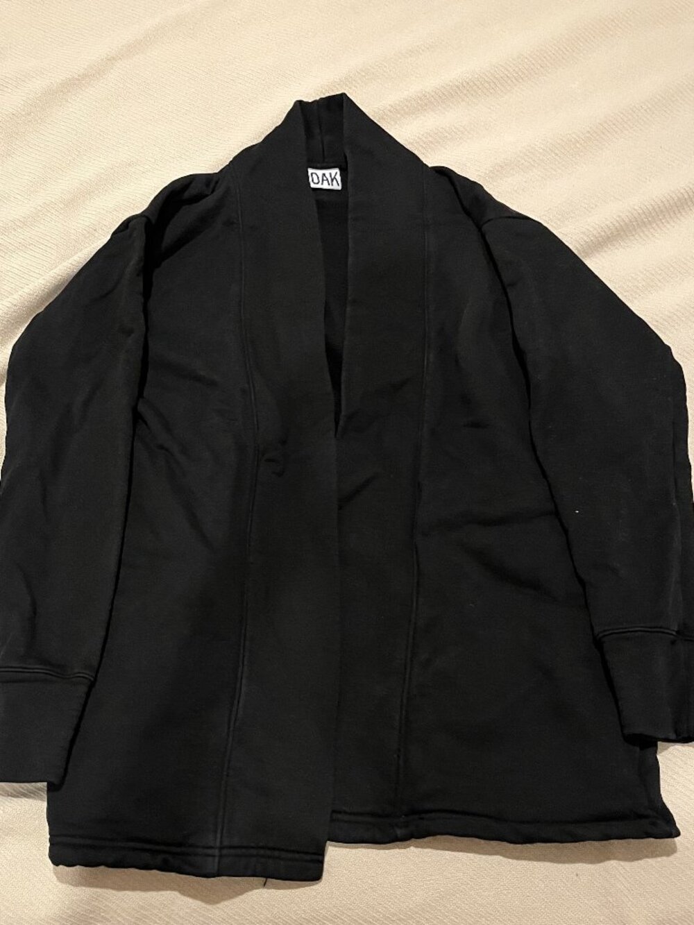 OAK NYC black cotton cardigan - size L